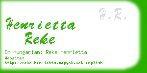 henrietta reke business card